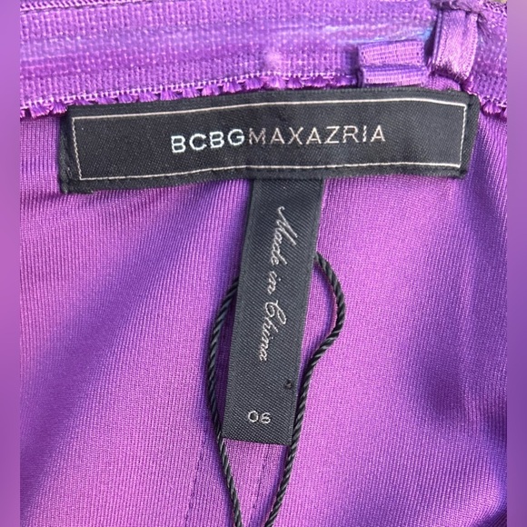 BCBGMaxAzria Jorie in Dark Orchid Ruched Strapless Cocktail Mini Dress Y2K Sz 6 - Picture 8 of 12